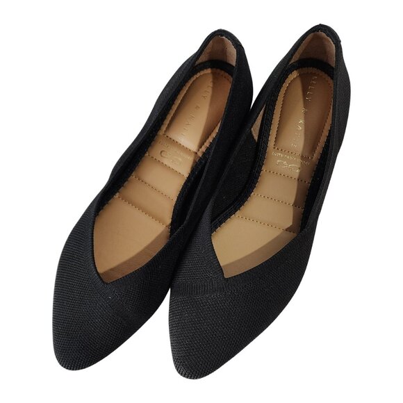 Katie & Kelly Jayde Pointed Toe Black Flats Size 6M Very Comfy - Picture 2 of 7